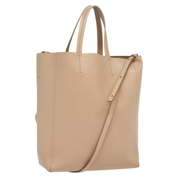CELINE Vertical Cavas Hand Bag Leather Pink Gold - Picture 1 of 12